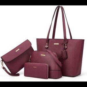 Women Fashion Handbags Wallet Tote Bag Shoulder Bag Top Handle Satchel Purse Set